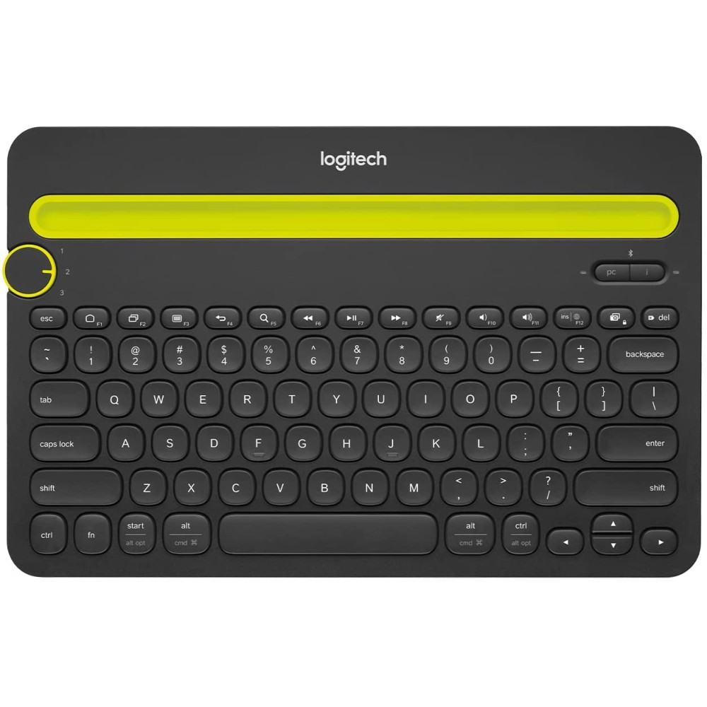 Logitech K480 Wireless Multi-Device Keyboard for Windows, macOS, iPadOS, Android or Chrome OS, Bluetooth, Compact, Compatible with PC, Mac, Laptop, Smartphone, Tablet - Black