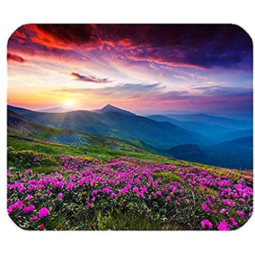 Nature Purple Flowers Meadow Mountain Scenic Large Mousepad Mouse Pad Great Gift Idea