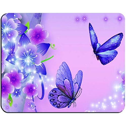 Purple Butterfly Customized Rectangle Mousepad, Mouse Pad