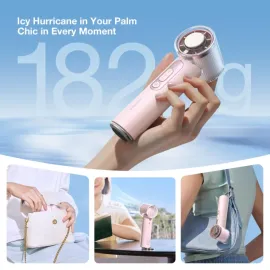 TORRAS® COOLiFY® iva Handheld High-Speed Portable Fan with 4,900-mAh Battery (Vivi Pink)