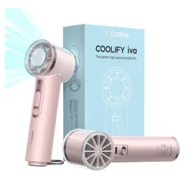 TORRAS® COOLiFY® iva Handheld High-Speed Portable Fan with 4,900-mAh Battery (Vivi Pink)