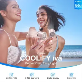 TORRAS® COOLiFY® iva Handheld High-Speed Portable Fan with 4,900-mAh Battery (Vivi Pink)