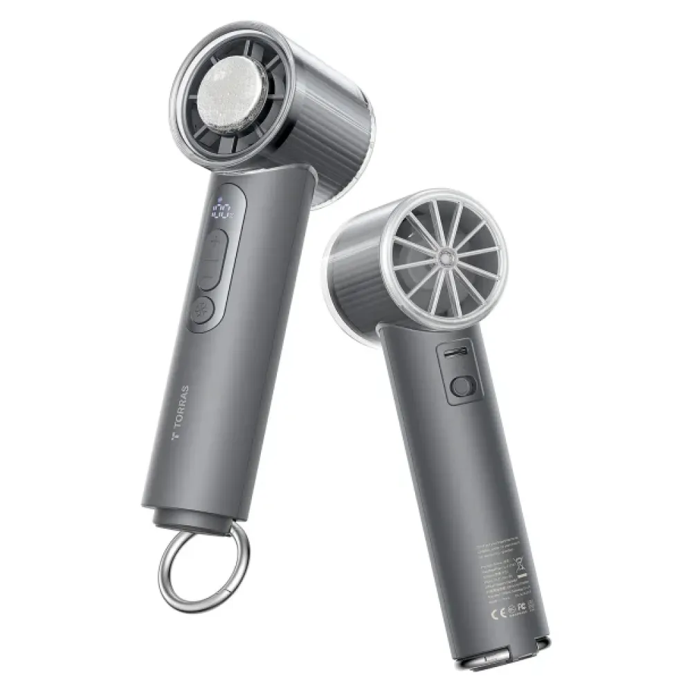 TORRAS® COOLiFY® iva Handheld High-Speed Portable Fan with 4,900-mAh Battery (Charcoal)
