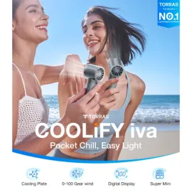 TORRAS® COOLiFY® iva Handheld High-Speed Portable Fan with 4,900-mAh Battery (Charcoal)