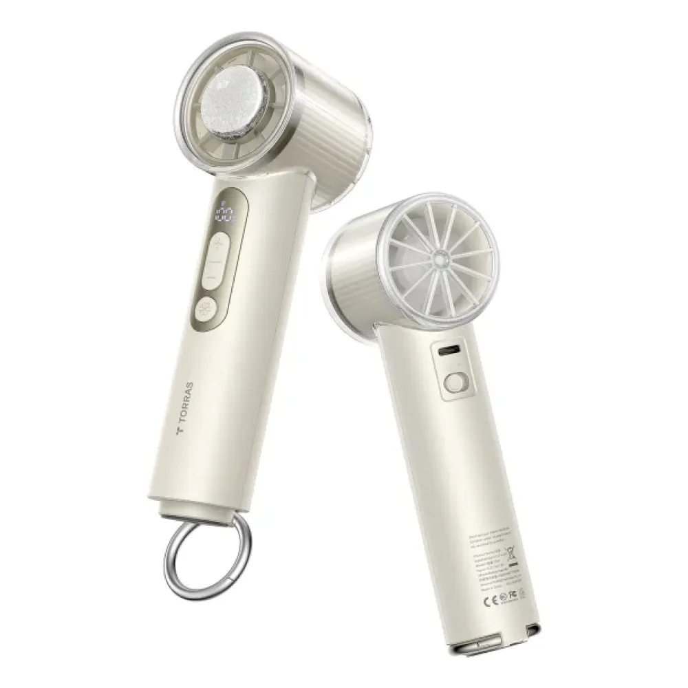 TORRAS® COOLiFY® iva Handheld High-Speed Portable Fan with 4,900-mAh Battery (Ivory)