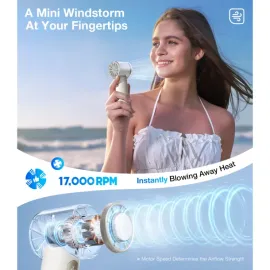 TORRAS® COOLiFY® iva Handheld High-Speed Portable Fan with 4,900-mAh Battery (Ivory)