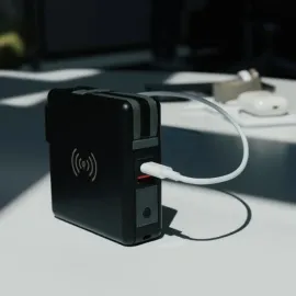 TechLok™ Power5 USB and Wireless Multi Charger and Power Bank, Black