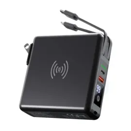 TechLok™ Power5 USB and Wireless Multi Charger and Power Bank, Black