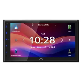 JVC® KW-M690BW 6.8-In. Car In-Dash Unit, Double-DIN Digital Receiver with Touch Screen, Wireless Android Auto™/Apple CarPlay®, and Wi-Fi®