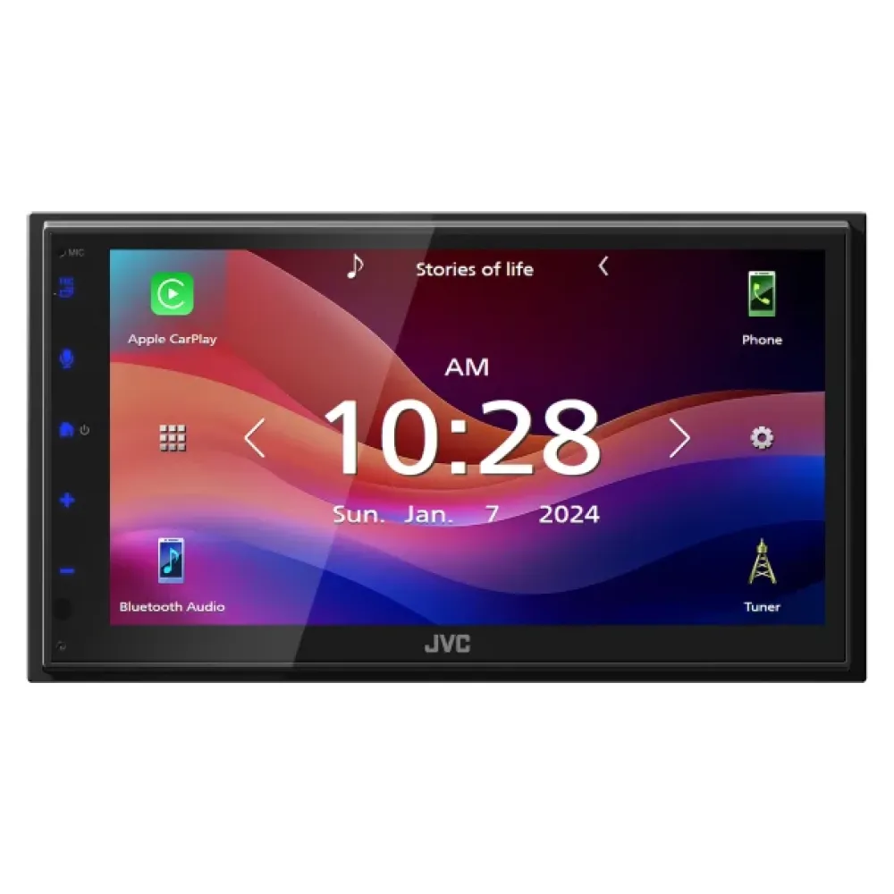 JVC® KW-M690BW 6.8-In. Car In-Dash Unit, Double-DIN Digital Receiver with Touch Screen, Wireless Android Auto™/Apple CarPlay®, and Wi-Fi®