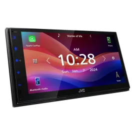 JVC® KW-M690BW 6.8-In. Car In-Dash Unit, Double-DIN Digital Receiver with Touch Screen, Wireless Android Auto™/Apple CarPlay®, and Wi-Fi®