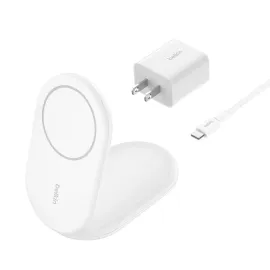 Belkin® BoostCharge Magnetic Foldable Wireless Charging Stand with 15-Watt Qi2 (White)
