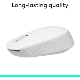 Logitech M170 Wireless Mouse, Ambidextrous, Off-white - Mouse - right and left-handed - optical - 3 buttons - wireless - 2.4 GHz - USB wireless receiver - off-white