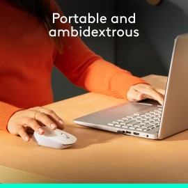 Logitech M170 Wireless Mouse, Ambidextrous, Off-white - Mouse - right and left-handed - optical - 3 buttons - wireless - 2.4 GHz - USB wireless receiver - off-white