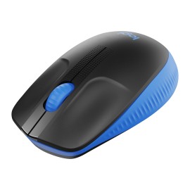 Logitech M190 - Mouse - optical - 3 buttons - wireless - USB wireless receiver - blue