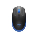 Logitech M190 - Mouse - optical - 3 buttons - wireless - USB wireless receiver - blue