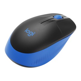 Logitech M190 - Mouse - optical - 3 buttons - wireless - USB wireless receiver - blue