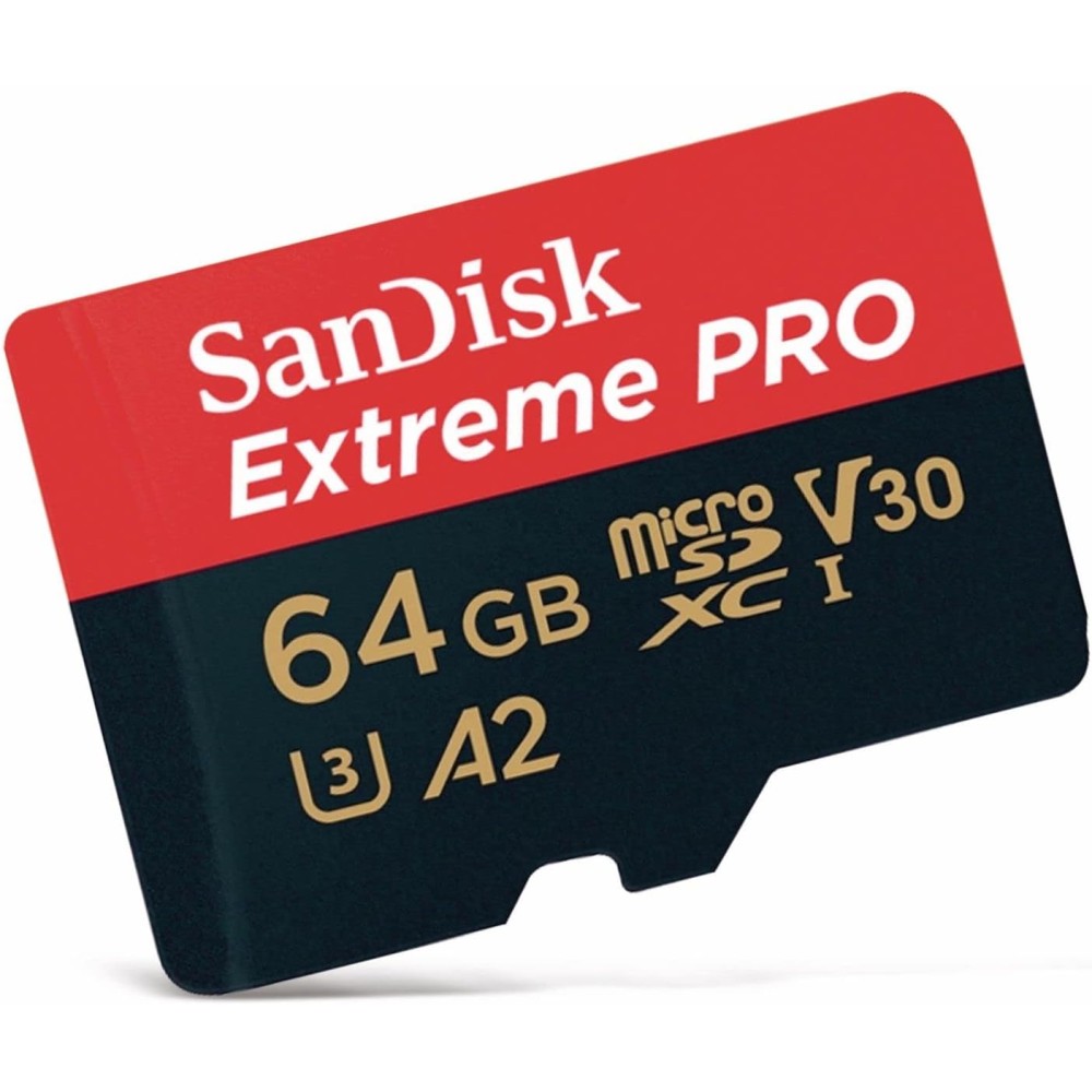 SanDisk Extreme Pro 64 GB A2 Flash memory card (microSDXC to SD adapter included)