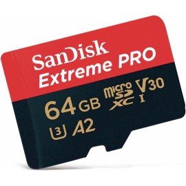 SanDisk Extreme Pro 64 GB A2 Flash memory card (microSDXC to SD adapter included)