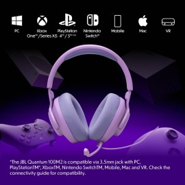 JBL QUANTUM 100M2 Wired over-ear gaming headset - Purple