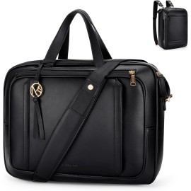 Missnine Briefcase for Women 15.6 inch Messenger Backpack PU Leather Laptop Bag Computer Bag for College Business Travel