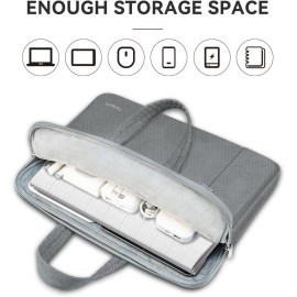 Ferkurn Laptop Bag Case Women Men Computer Sleeve with Shoulder Compatible with HP Envy Pavilion/Inspiron/Thinkpad/Vivobook/MSI/Surface,Waterproof Briefcase with Handle, Grey, 15 15.6 Inch