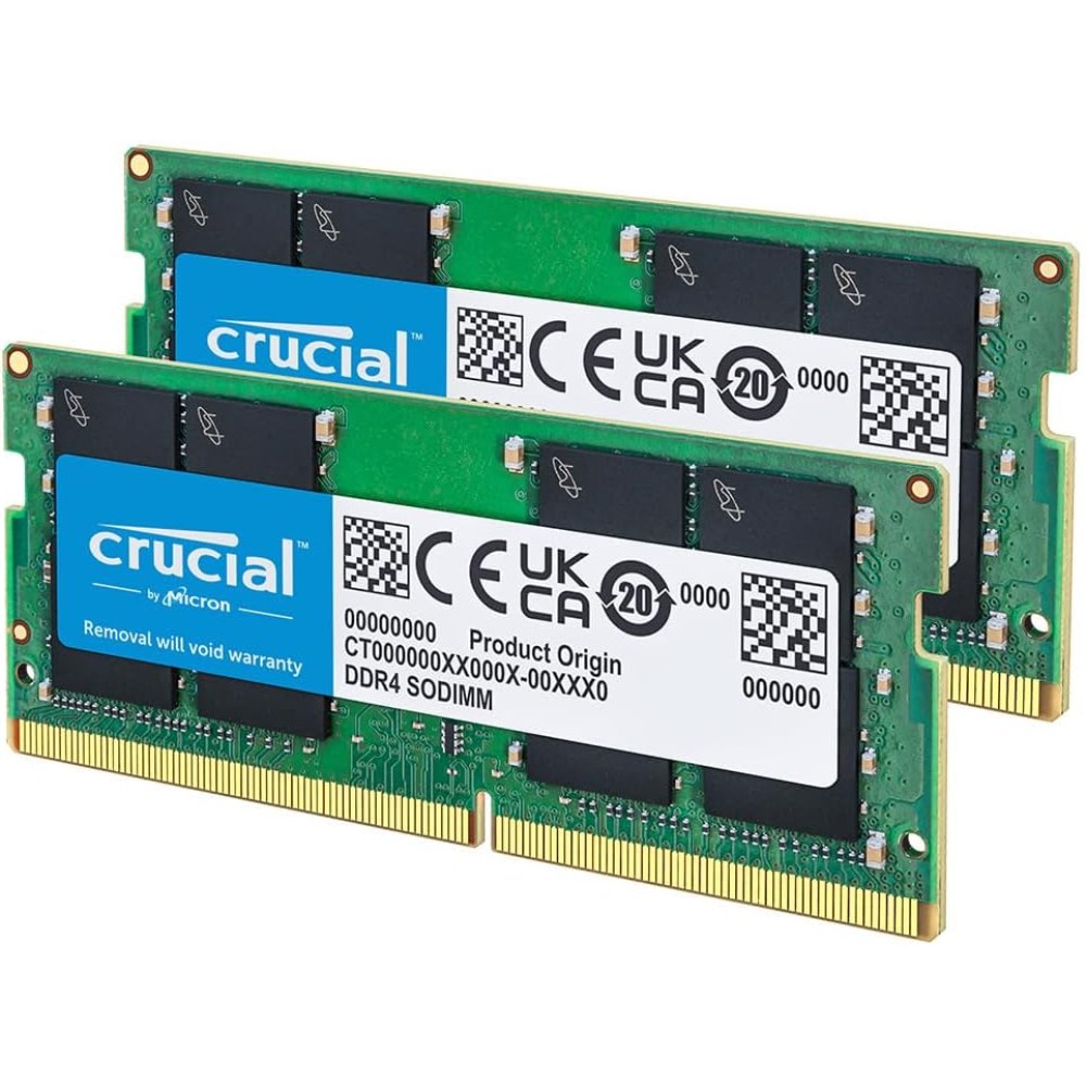Crucial 16GB DDR4 RAM Kit (2x8GB), 3200MHz (PC4-25600), Downclockable to 2933/2666MHz Laptop Memory SODIMM 260-Pin