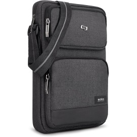 Solo New York Universal Tablet Sling Bag for Women & Men - Crossbody Bag for Travel, Walking, & Hiking, Adjustable Shoulder Strap, Front Zippered Pocket, Fits 12.9" Tablets - Ludlow, Grey
