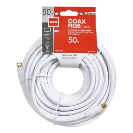 RCA RG6 Coaxial Cable with F-Connectors (50 Ft.; White)