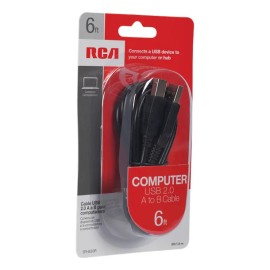 RCA 6-Ft. USB-A 2.0 to USB-B Cable
