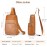 S-ZONE Sling Bag for Women Men RFID Blocking Genuine Leather Crossbody Backpack Sling Purses Fashion Travel Daypack Chest Bags Ladies-Brown