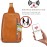 S-ZONE Sling Bag for Women Men RFID Blocking Genuine Leather Crossbody Backpack Sling Purses Fashion Travel Daypack Chest Bags Ladies-Brown