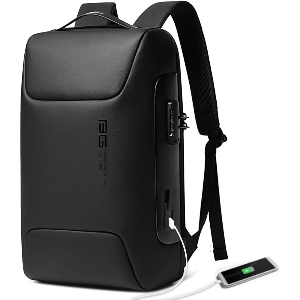 BANGE Anti Theft Business Backpack Fits 15.6 Inch Laptop,Smart Work Backpack with USB Charging Port for Office Work Airplane Business Travel