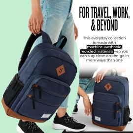 Solo New York Laptop Backpack for Women & Men -Carry On Bookbag for Travel & Work, Lightweight Bag, Side Mesh Pockets, Fits 15.6