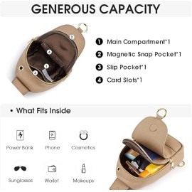 Kattee Sling Bag for Women Crossbody, Soft Leather Fanny Packs for Women, Small Crossbody Chest Bag with RFID Blocking