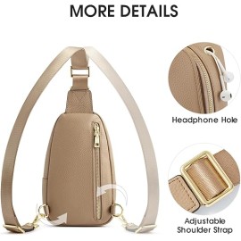 Kattee Sling Bag for Women Crossbody, Soft Leather Fanny Packs for Women, Small Crossbody Chest Bag with RFID Blocking