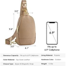 Kattee Sling Bag for Women Crossbody, Soft Leather Fanny Packs for Women, Small Crossbody Chest Bag with RFID Blocking