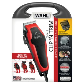 Wahl Clipper Clip 'N Trim 2 in 1 Hair Cutting Corded Clipper/Trimmer for Men and Women Kit