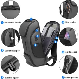 BANGE Business Laptop Smart backpack Can Hold 15.6 Inch Laptop Commute Backpack Carry on bag for men and women (Grey)