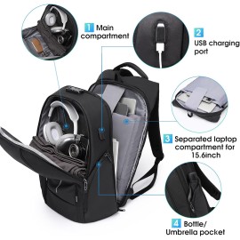BANGE Travel Backpack for 15.6 Inch Notebook,Lightweight Work Backpacks for Men, Daily Fashion Backpack for Men and Women