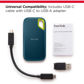 SanDisk 1TB Extreme Portable SSD - Up to 1050MB/s, USB-C, USB 3.2 Gen 2, IP65 Water and Dust