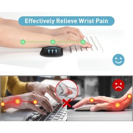 Yolanda Keyboard Wrist Rest Memory Foam, Easy Typing Pain Relief, Keyboard Mouse Pad Set for Computer, Laptop, Home & Office