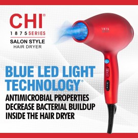CHI 1875 Series Hair Dryer, Blow Dryer For Ultra-Fast Hair Drying, Reduces Frizz & Increases Shine, Nozzle & Diffuser Attachments