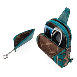 Wrangler Crossbody Bag with Card Wallet Aztec Sling Bag Purse Set