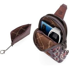 Wrangler Crossbody Bag with Card Wallet Aztec Sling Bag Purse Set