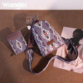 Wrangler Crossbody Bag with Card Wallet Aztec Sling Bag Purse Set