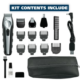 Wahl USA Lithium Ion Total Beard Trimmer for Men with 11 Guide Combs