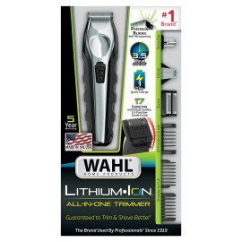 Wahl USA Lithium Ion Total Beard Trimmer for Men with 11 Guide Combs