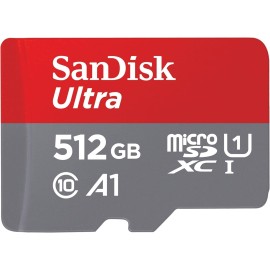 SanDisk Ultra - Flash memory card (microSDXC to SD adapter included) - 512 GB - A1 / UHS Class 1 / Class10 - microSDXC UHS-I