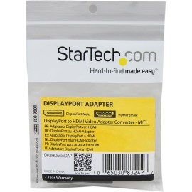 StarTech DisplayPort to HDMI Adapter 1920x1200 DP (M) to HDMI (F) Converter for Your Computer Monitor or Display
